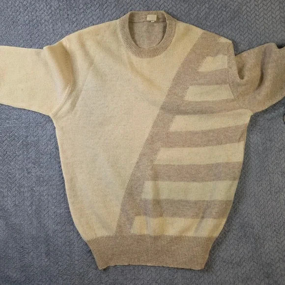 Vintage Cutty Sark 100% Wool Sweater Mens L Made In Italy Colorblock Knit